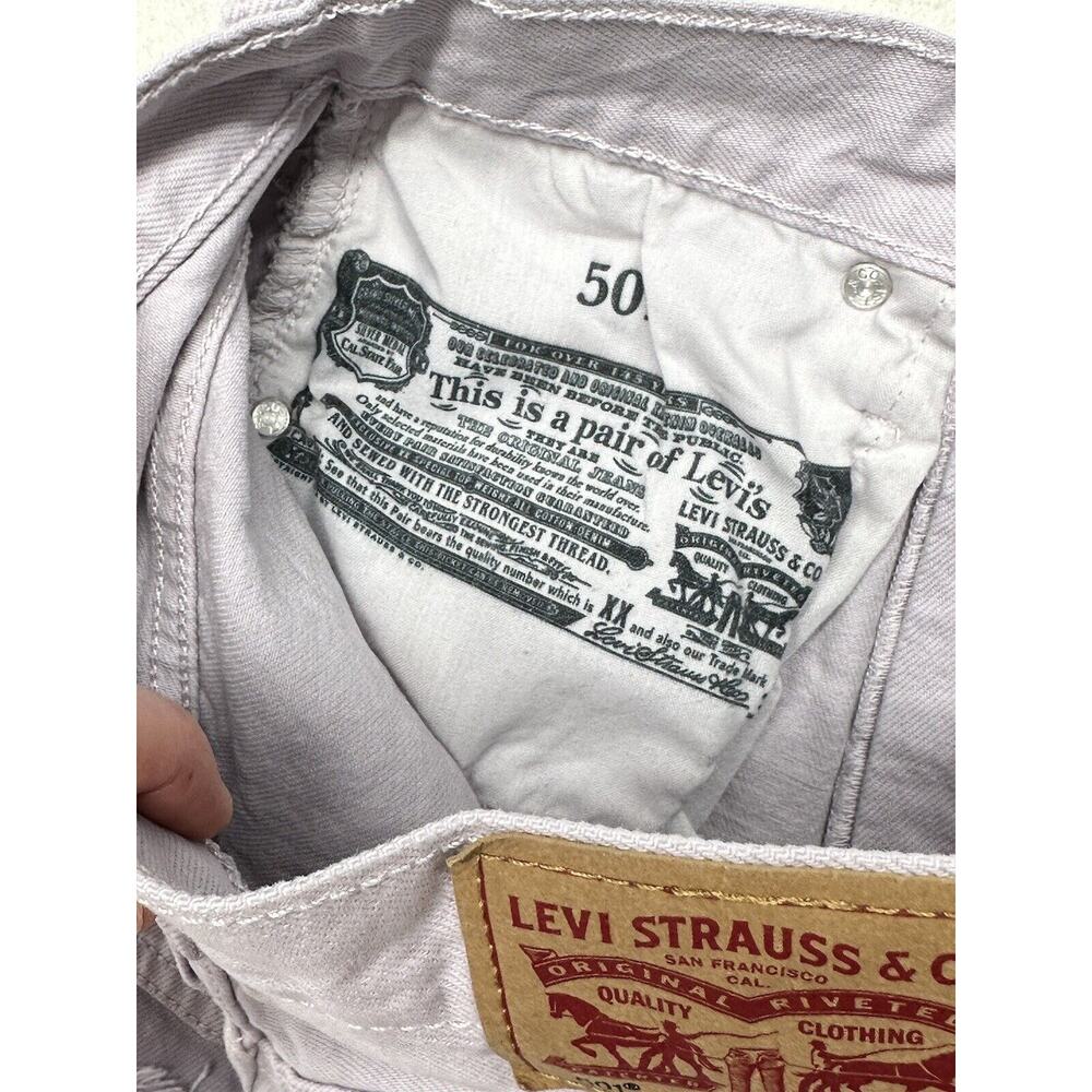 Levis Womens 501 Original High Rise Jean Shorts Size 24 Washed Gray Lilac - Picture 8 of 10